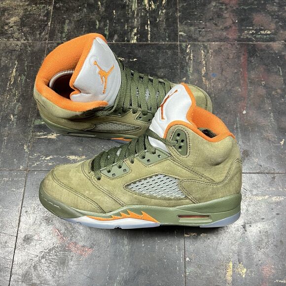 Nike Air Jordan 5 Retro "Olive" 2024 GS Sz 5.5Y OG RARE MJ Metallic (440888-308) - Picture 2 of 6